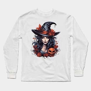 Beautiful Halloween Witch 2 Long Sleeve T-Shirt